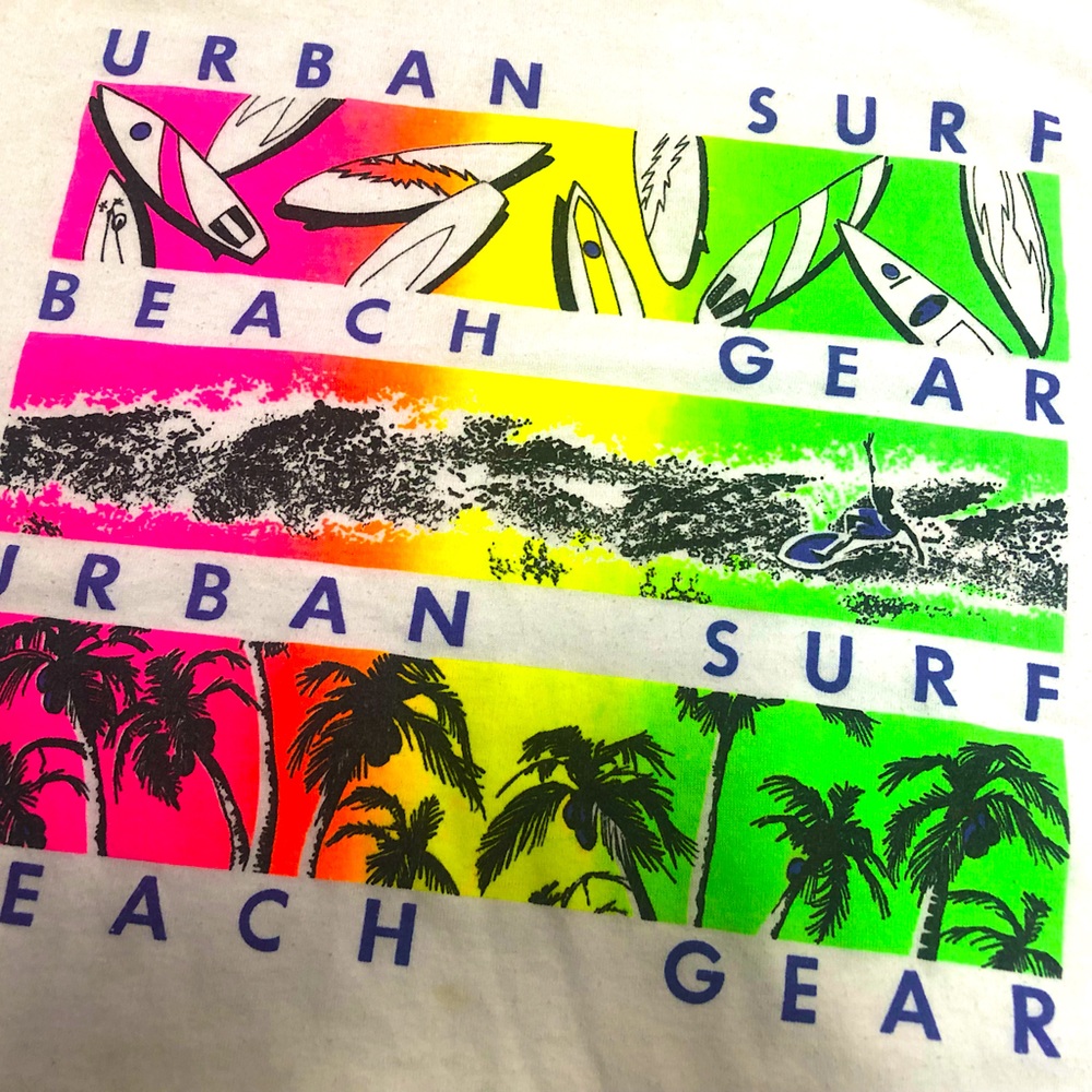 Urban Gear 90’s Neon Graphic Crop Top “Urban Surf Beach Gear”